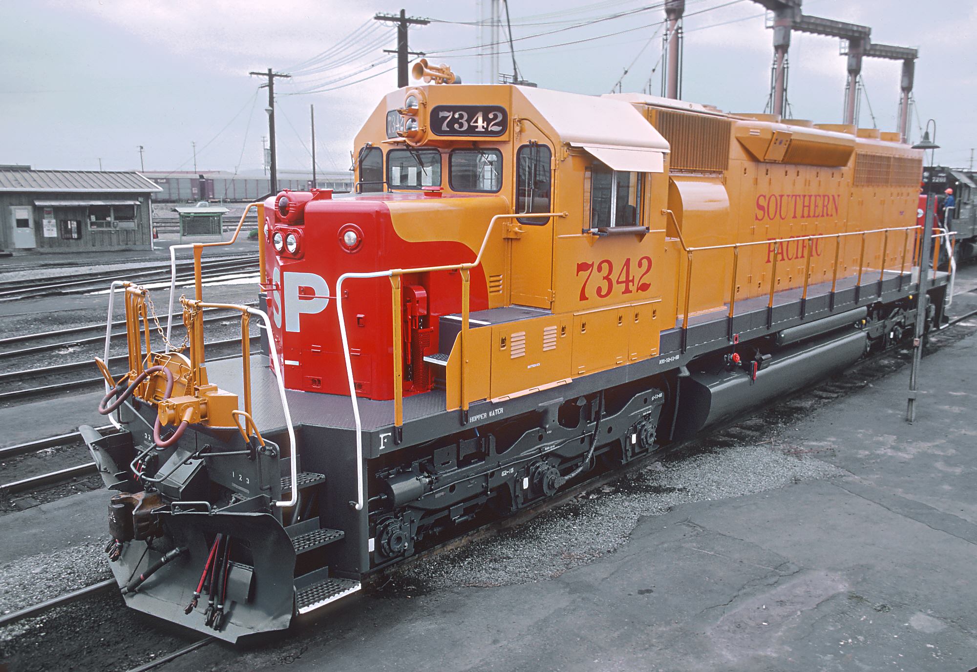 Southern Pacific 7342 in Scarlet and Orange Paint Scheme Instead