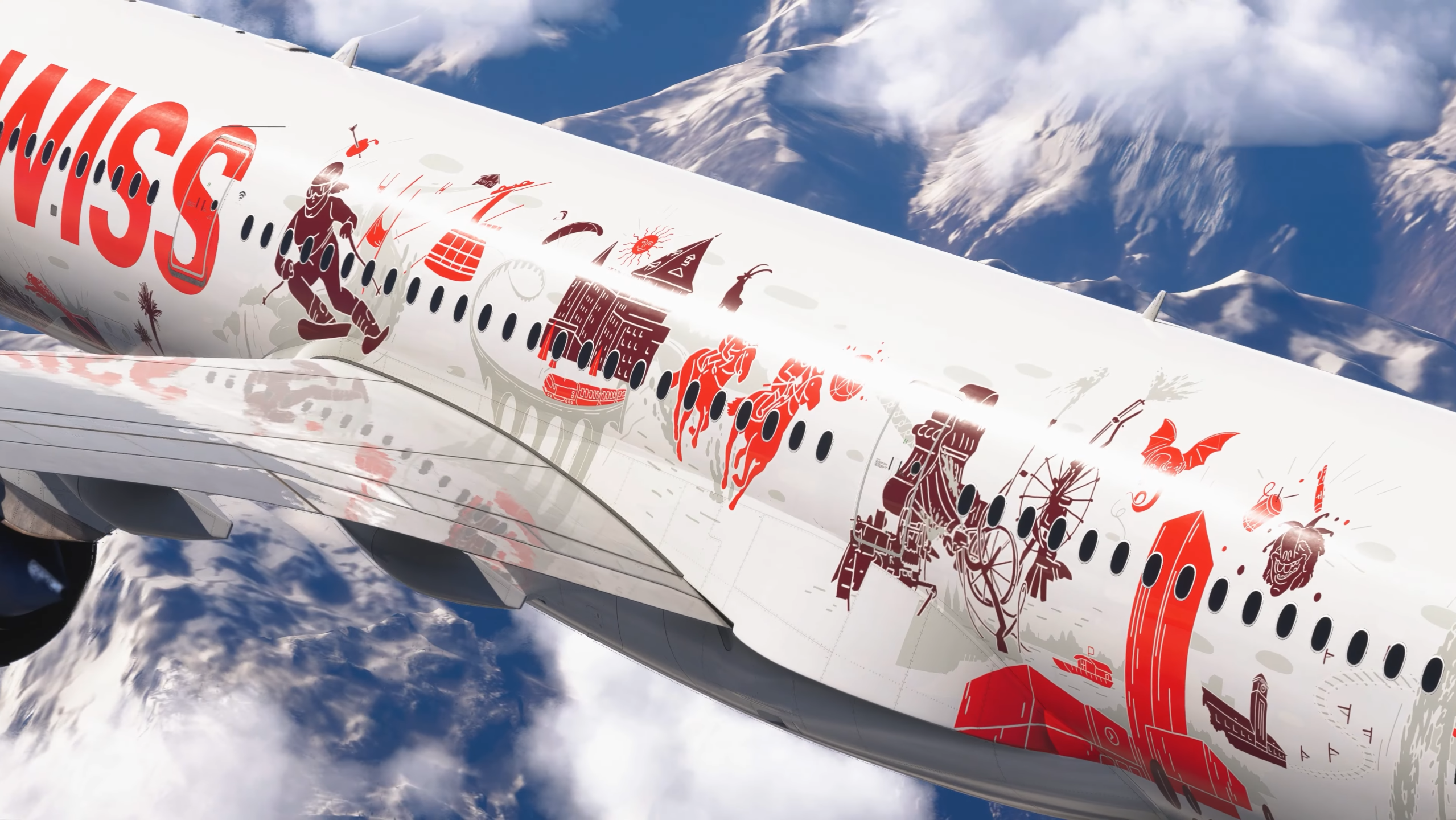 最初のSWISS A350-900のユニークな機体塗装 : r/aviation