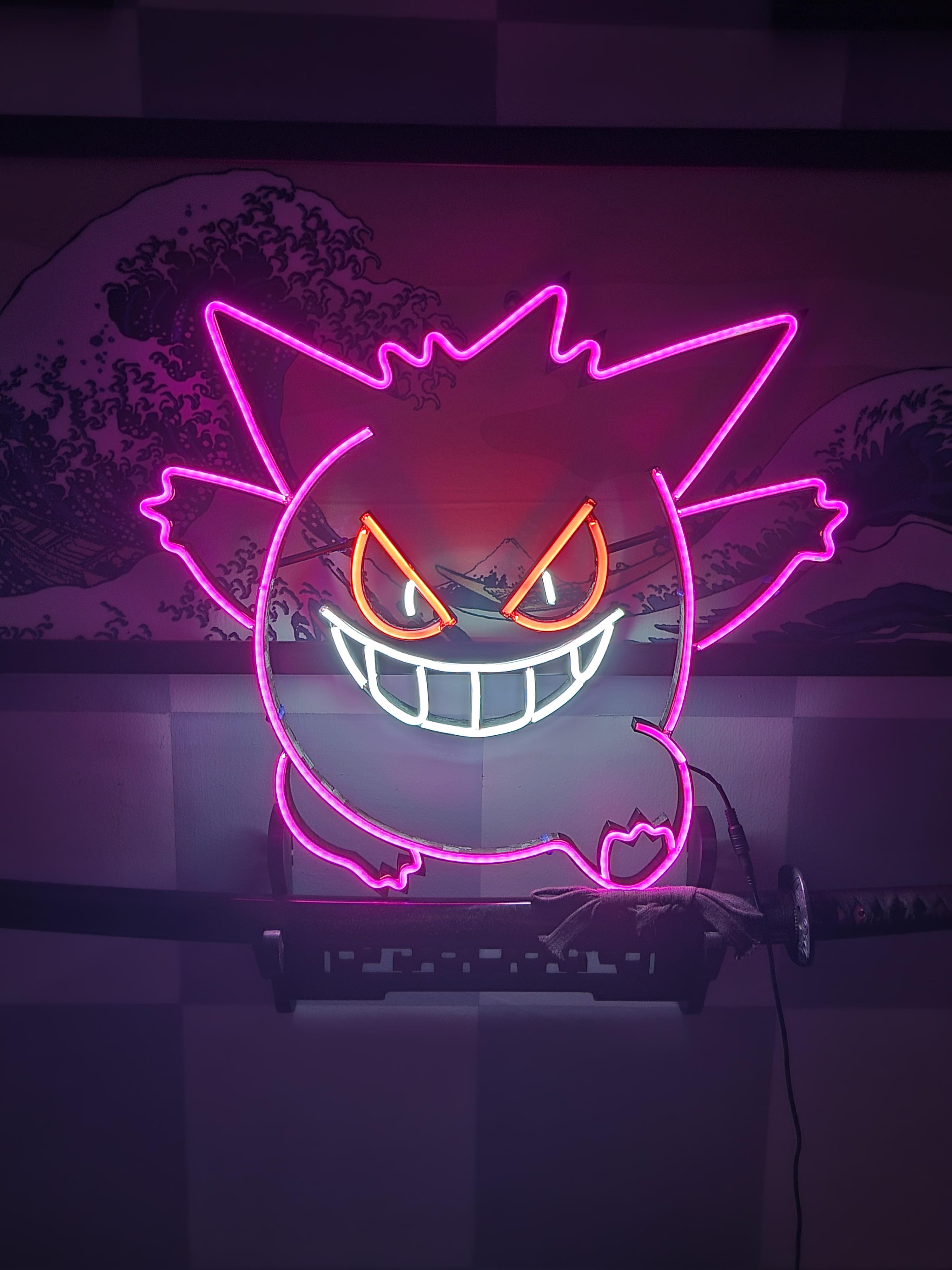 ゲンガーのネオンLEDサイン作ったんだ : r/pokemon