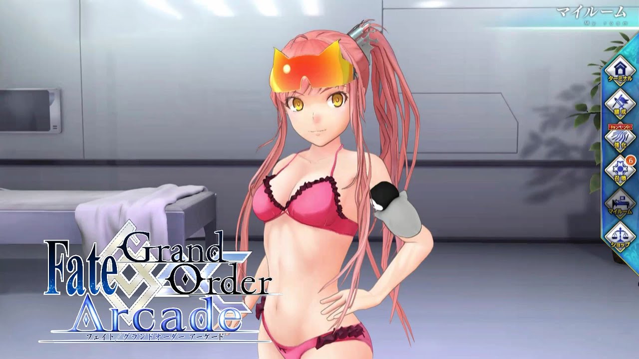 Fate/Grand Order Arcade】水着メイヴ マイルーム、再臨、召喚【Queen