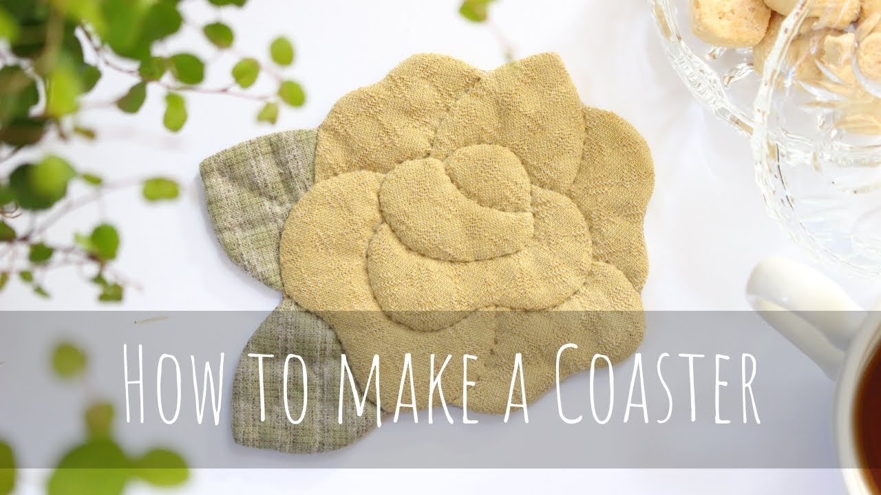 パッチワーク】立体仕立て「バラのコースター」How to make a Rose