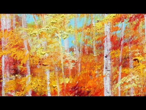 白樺の紅葉】#油彩画 #芸術 #油絵 #絵 #アート #oilpainting #oil