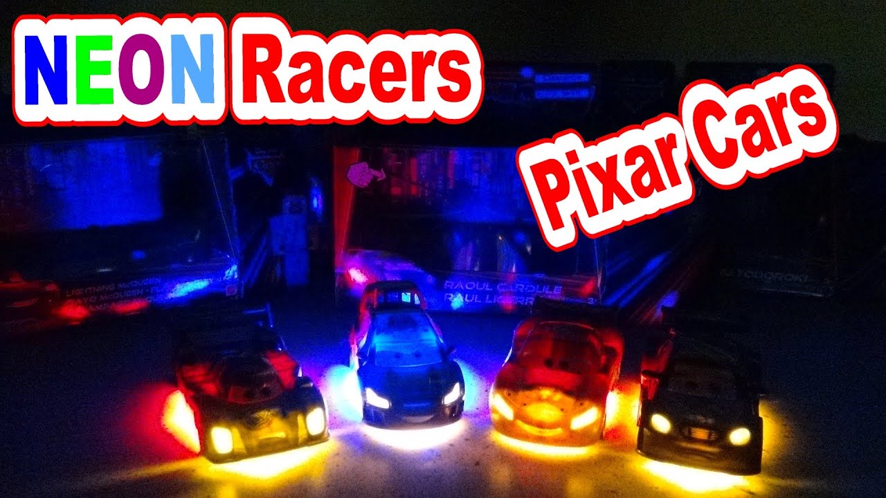 Pixar Cars with Neon Lightning McQueen Max Schnell Raoul Caroule
