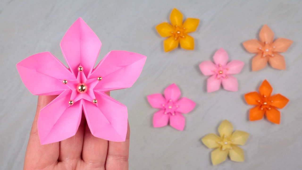 Easy Paper Flowers: Origami Peach Blossoms - YouTube