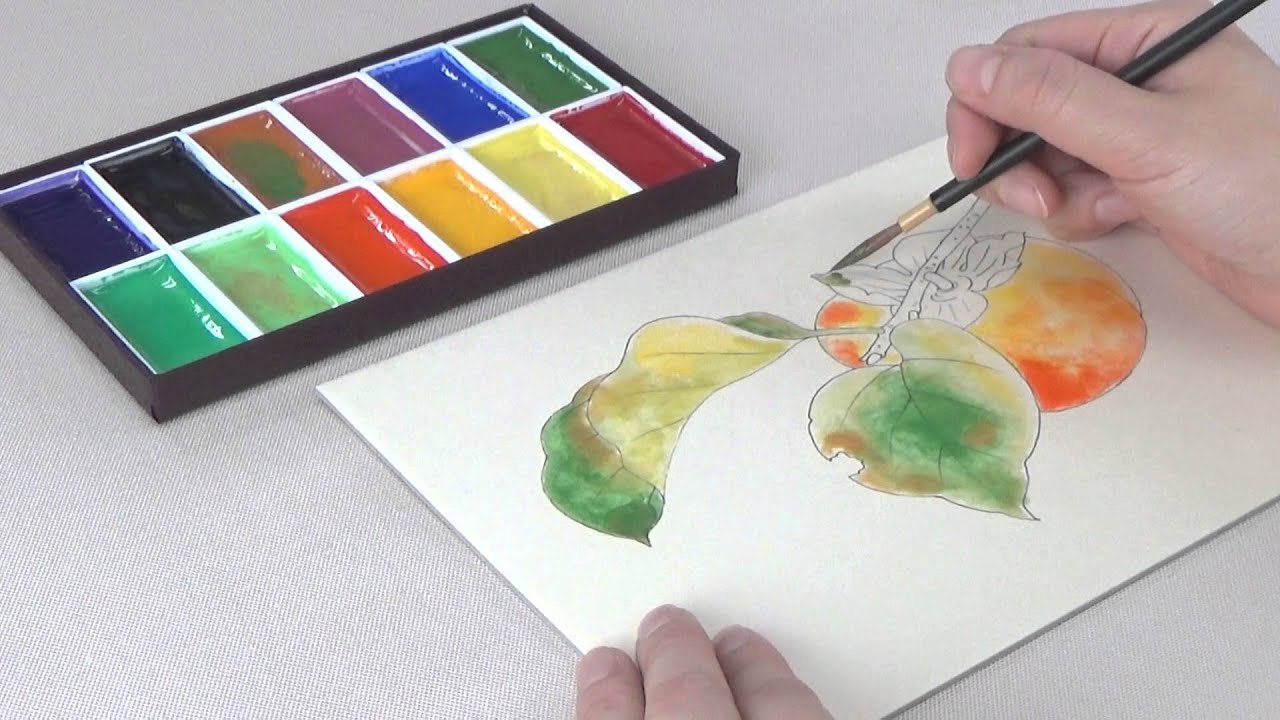 吉祥の錬岩（ねりいわ）で描く日本画教室 - YouTube