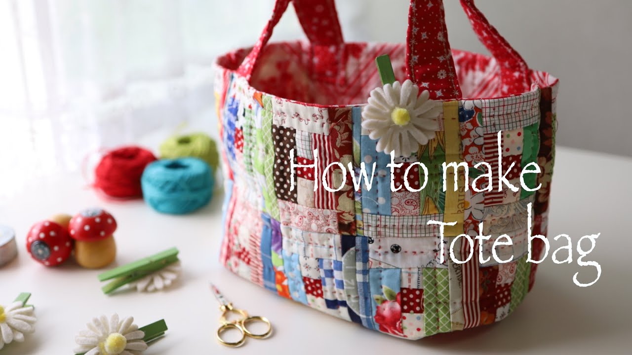 With a small cloth] Making a tote bag //size 25cm x 20cm x 15cm