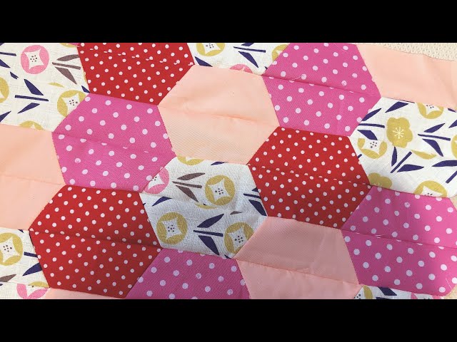 簡単パッチワーク 六角形の繋げ方 A trick to connect hexagonal