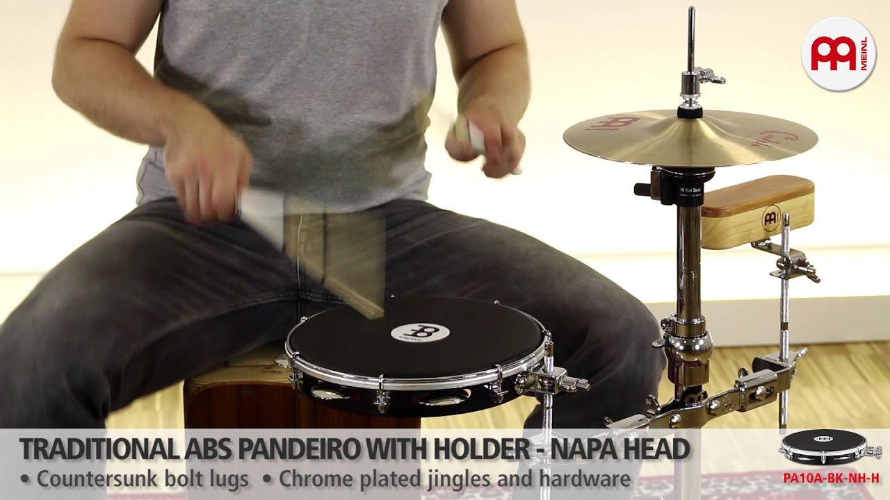 Meinl Traditional ABS Series Black Napa Head Pandeiro With Holder 10