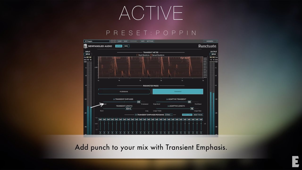 Newfangled Audio Punctuate - Transient Modulator Presets Demo