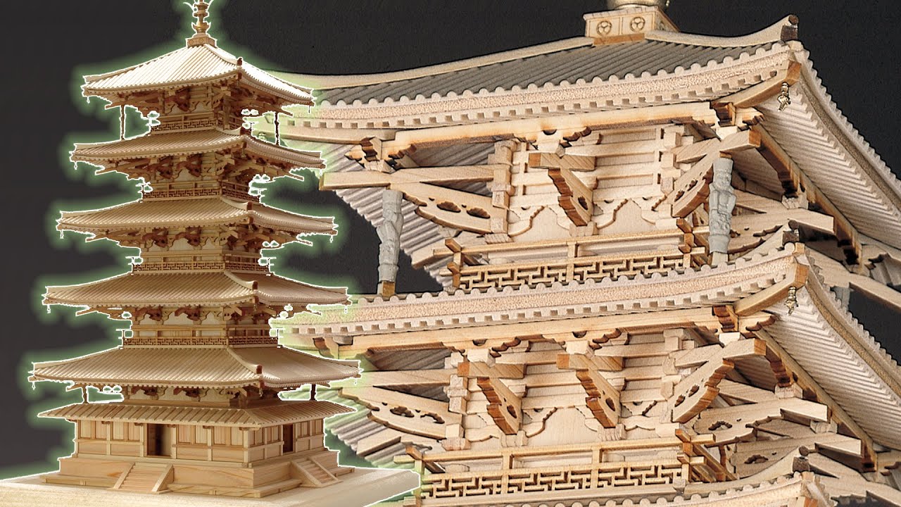1/75 法隆寺 五重塔】製品紹介 - YouTube