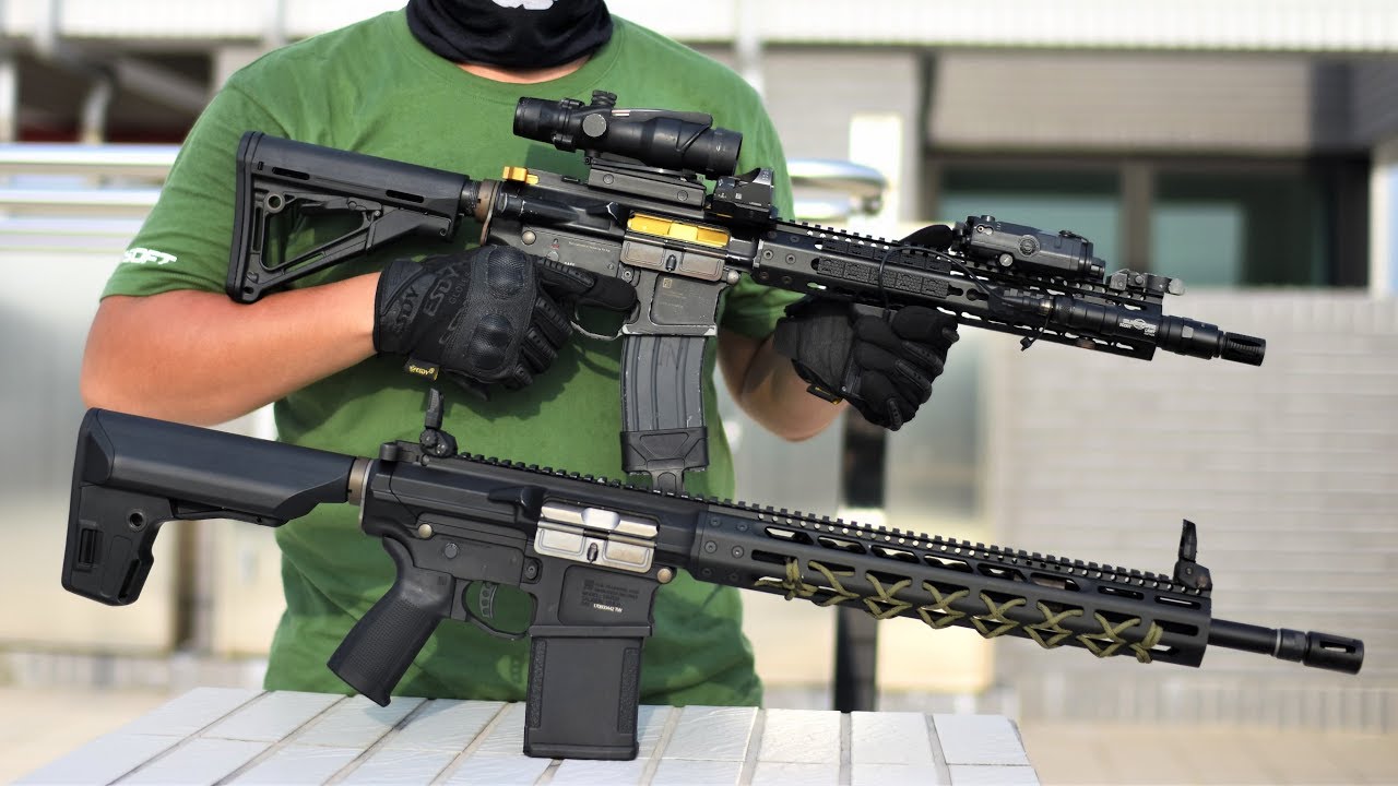 KWA/KSC PTS MEGA ARMS AR10 x AR15 - YouTube