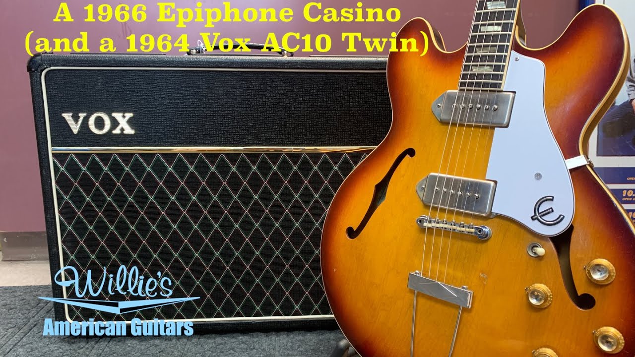 A 1966 Epiphone Casino (and a 1964 Vox AC10 Twin) - YouTube