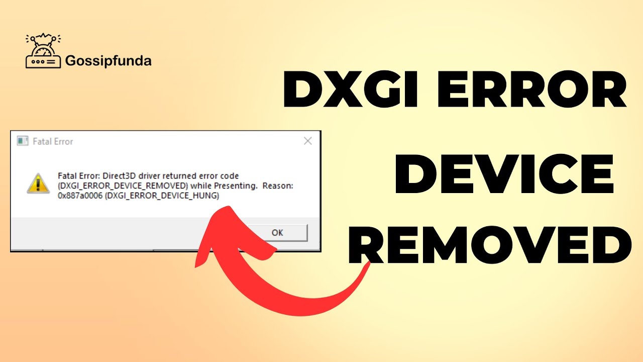Dxgi error device removed - How to fix - YouTube