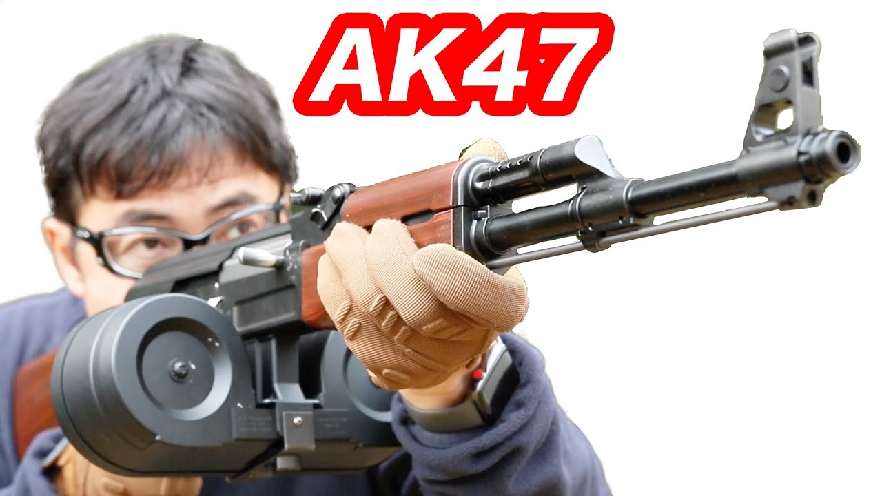 AK47+1200連ドラムマグ 東京マルイ次世代電動ガン で 飛距離 命中精度