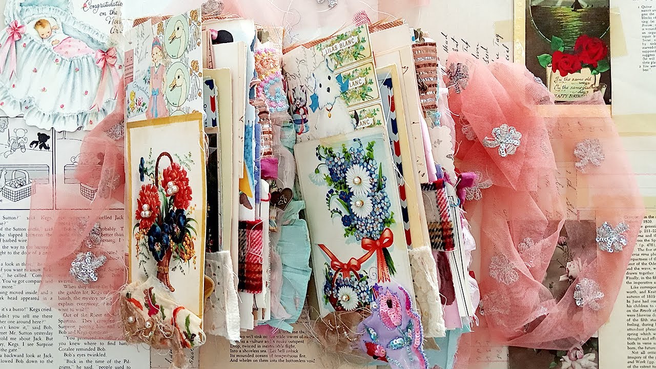 vintage pinkジャンクジャーナル 雑記帳 ヴィンテージ お花と子ども