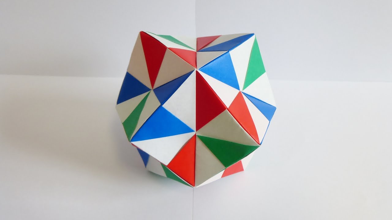 折り紙 折り方 くす玉 「24面体」 Origami 