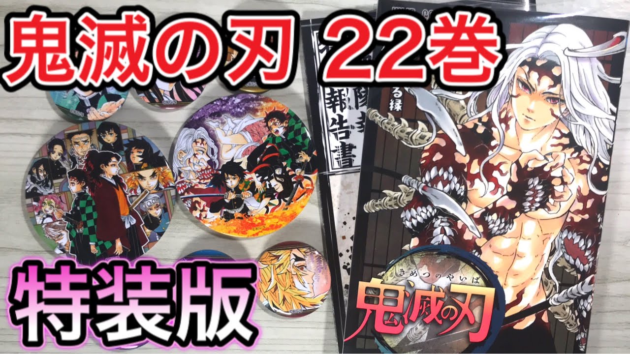 鬼滅の刃 22巻特装版を開封してみた！缶バッジ・鬼殺隊報特別報告書