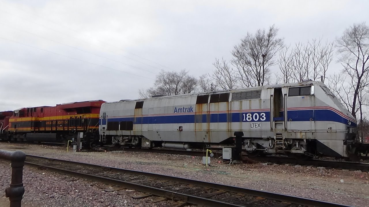 CP 260 with LTEX 803 ex Amtrak and K60 at Clinton, IA March 2