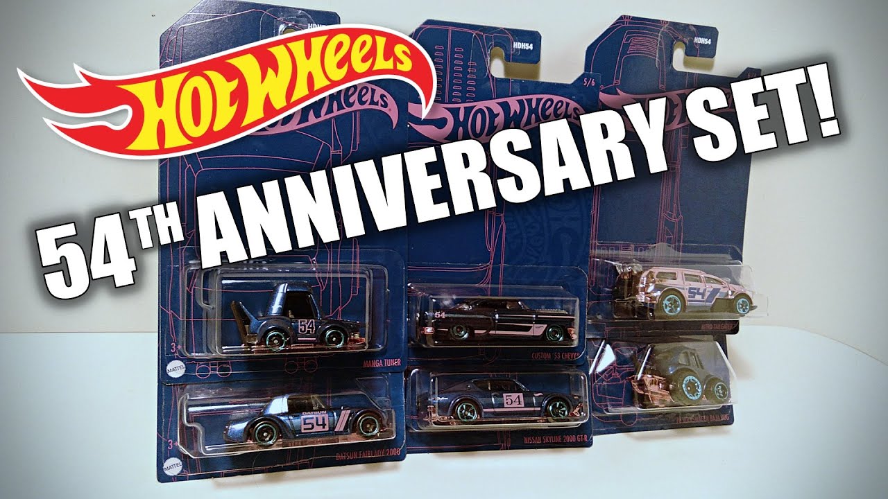 NEW 54th Anniversary Set (Mix 2) with Chase! Hot Wheels Die Cast