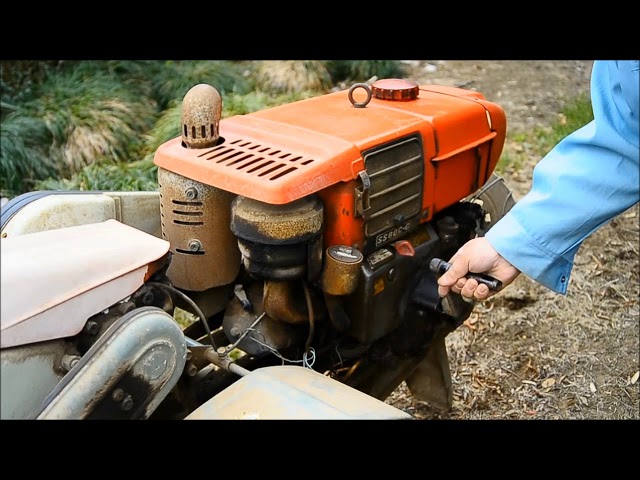 ヤンマーディーゼル耕耘機 エンジンの掛け方 - YouTube