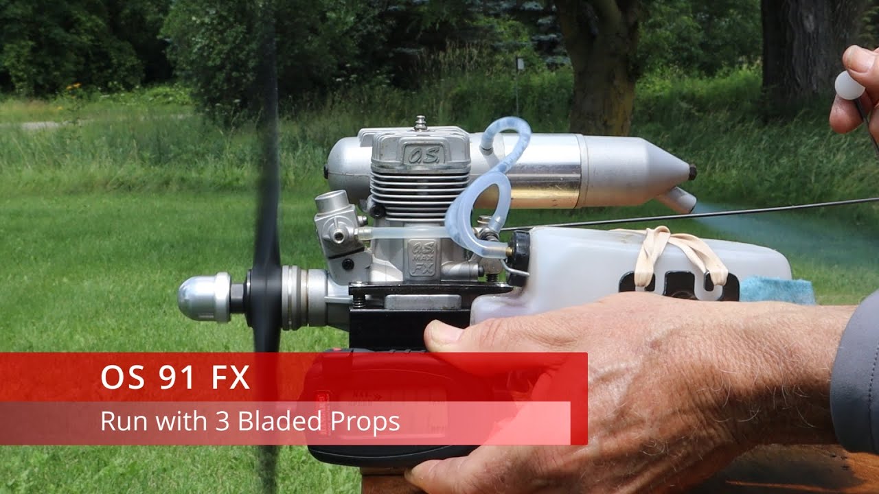 OS 91 FX Run with 3 Bladed Props - YouTube