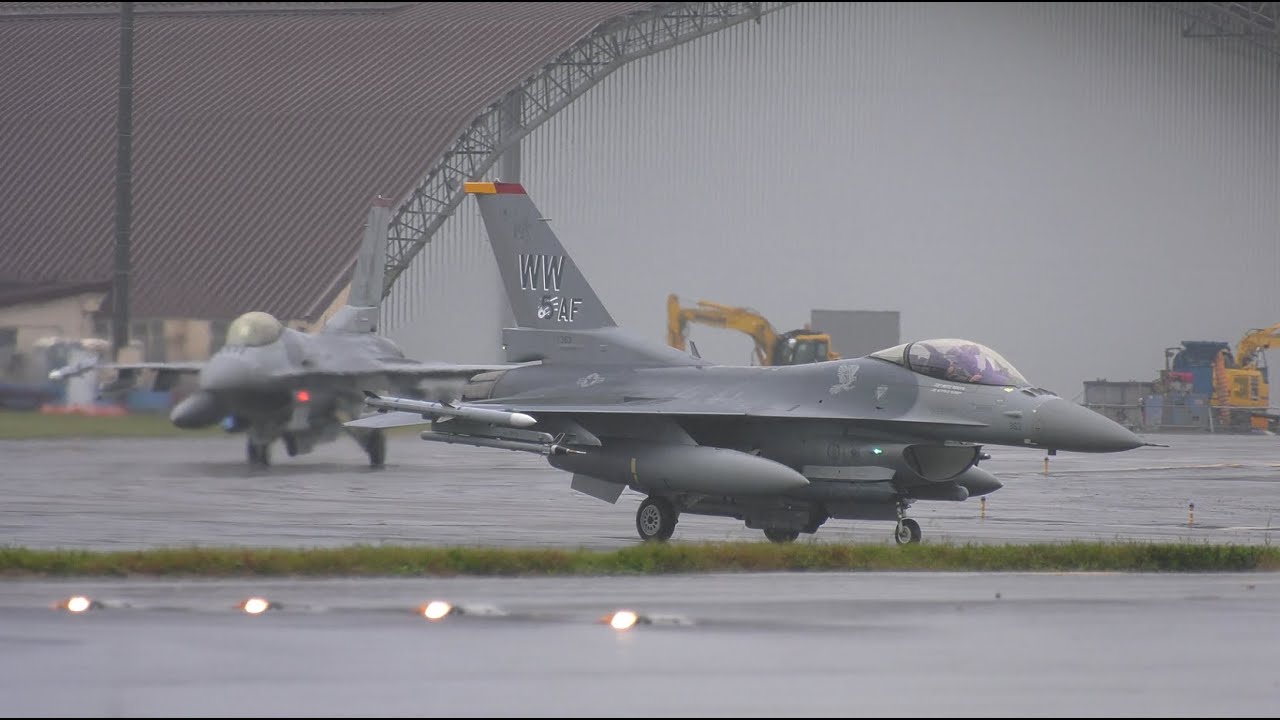 4K]横田基地 三沢基地所属のF-16FightingFalcon 4機飛来 WW Yokota