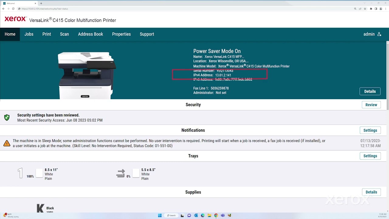 Xerox® VersaLink® C415 Color Multifunction Printer Scan To Email