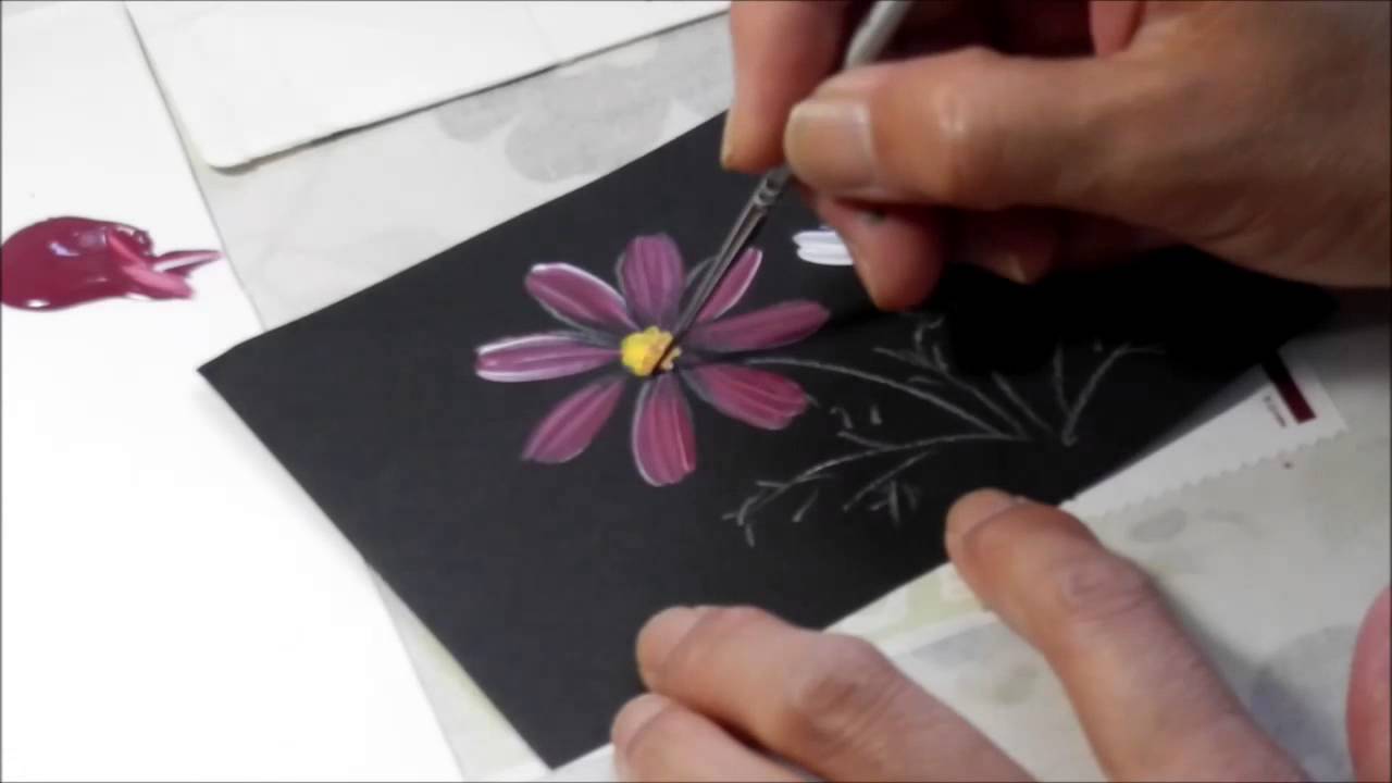トールペイント】描き方㉗ コスモス How to draw Cosmos - YouTube