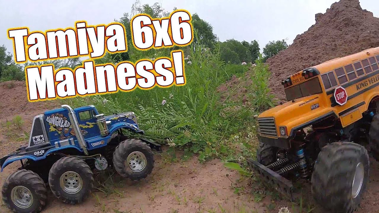RC 6x6 Madness! Tamiya King Yellow & Konghead G6-01 Bash Session