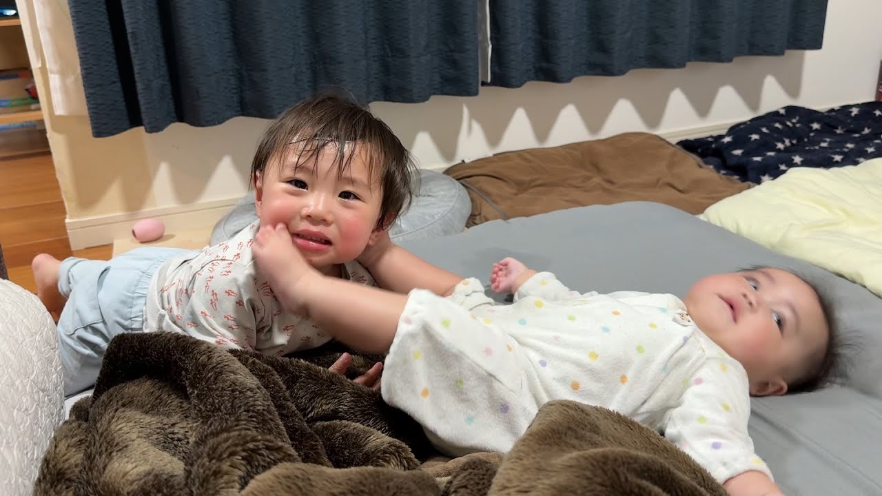 Finally, they fought back. [1 year 8 month old brother and 5 month