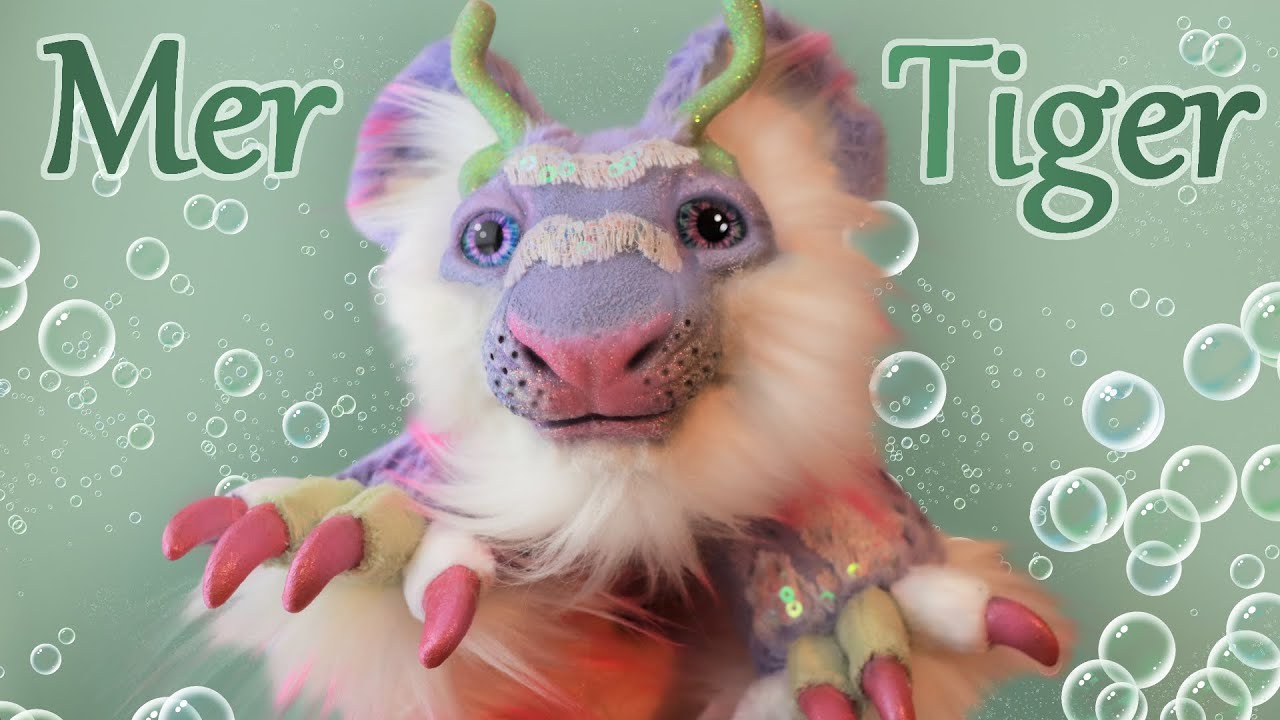 Mermaid Tiger Cub Hybrid Creature || Fantasy Art Doll Tutorial