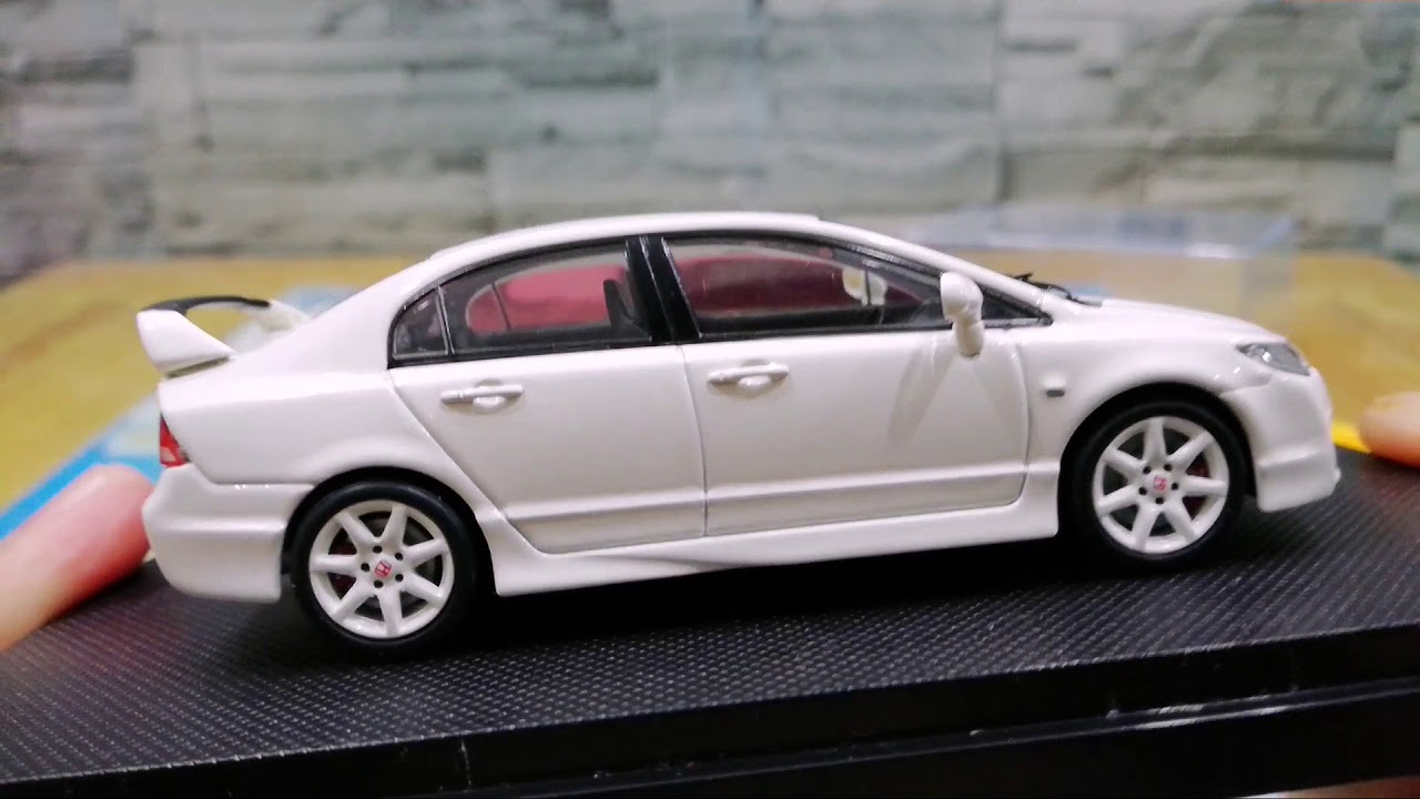 UNBOXING 1/43 SCALE CAR HONDA CIVIC TYPE R FD2R BY EBBRO - YouTube