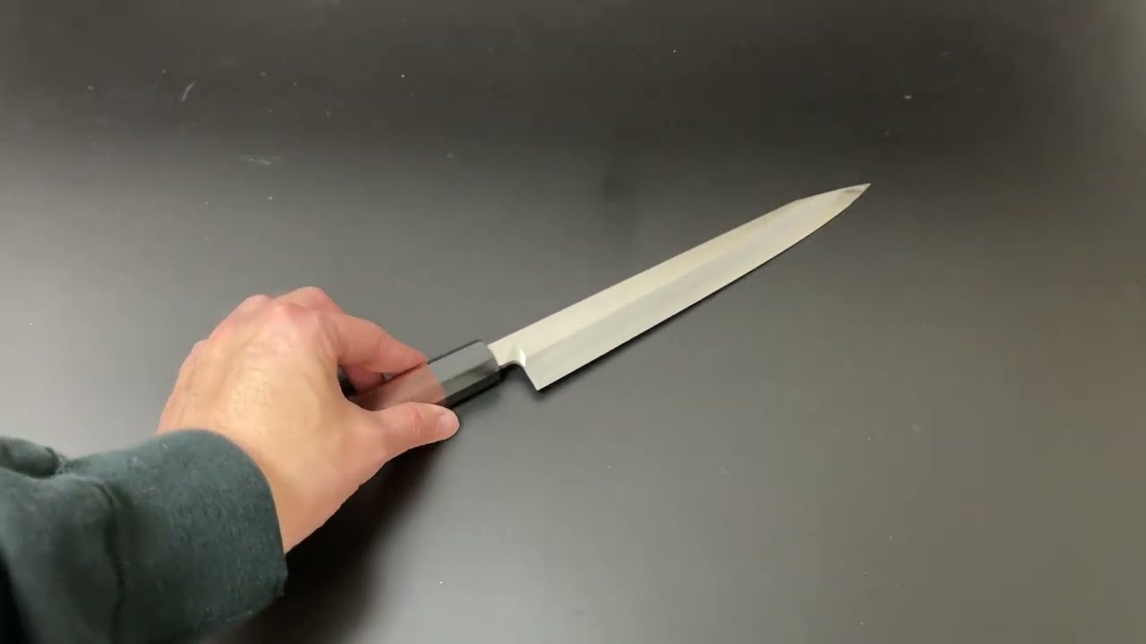 甲鉄 Koutetsu 切付型柳刃包丁240mm SRS13粉末ハイス鋼 紫檀八角柄
