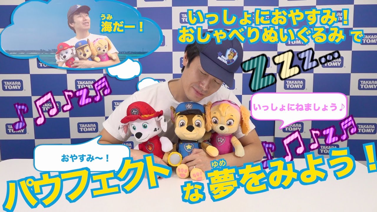 パウ・パトロール】いっしょにおやすみ！おしゃべりぬいぐるみを