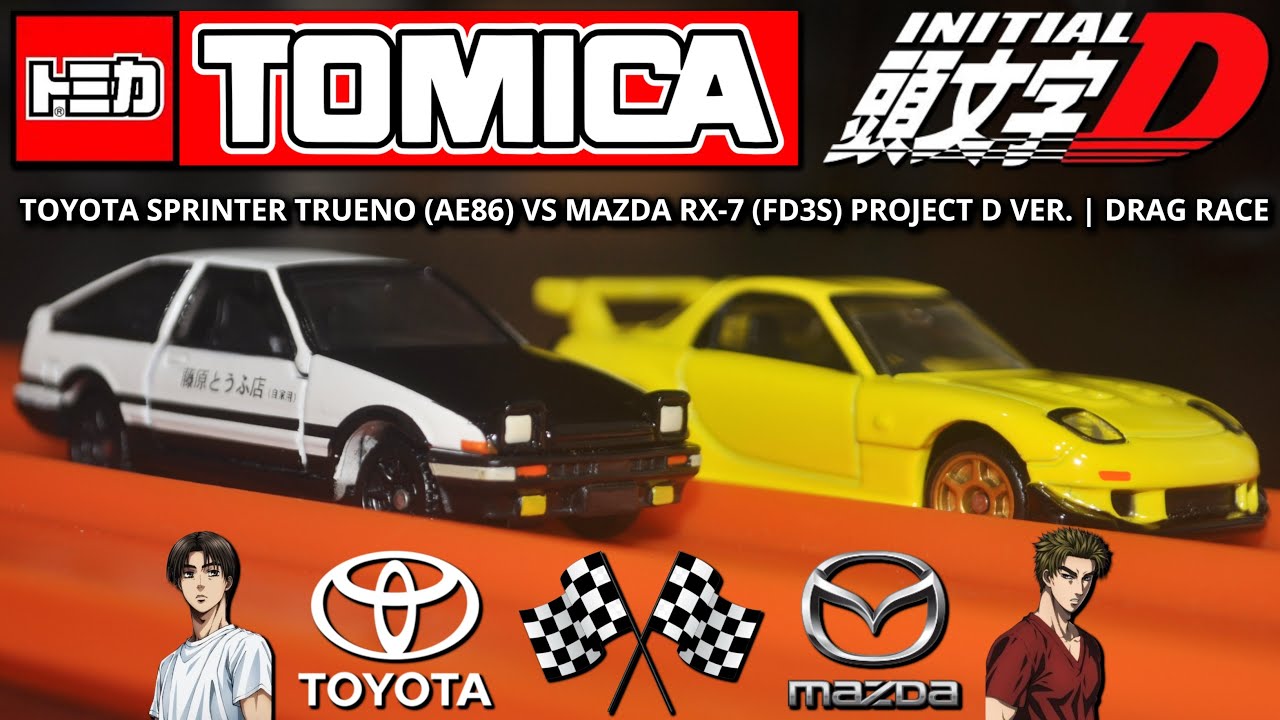 Tomica Initial D | Toyota Sprinter Trueno (AE86) VS Mazda RX-7