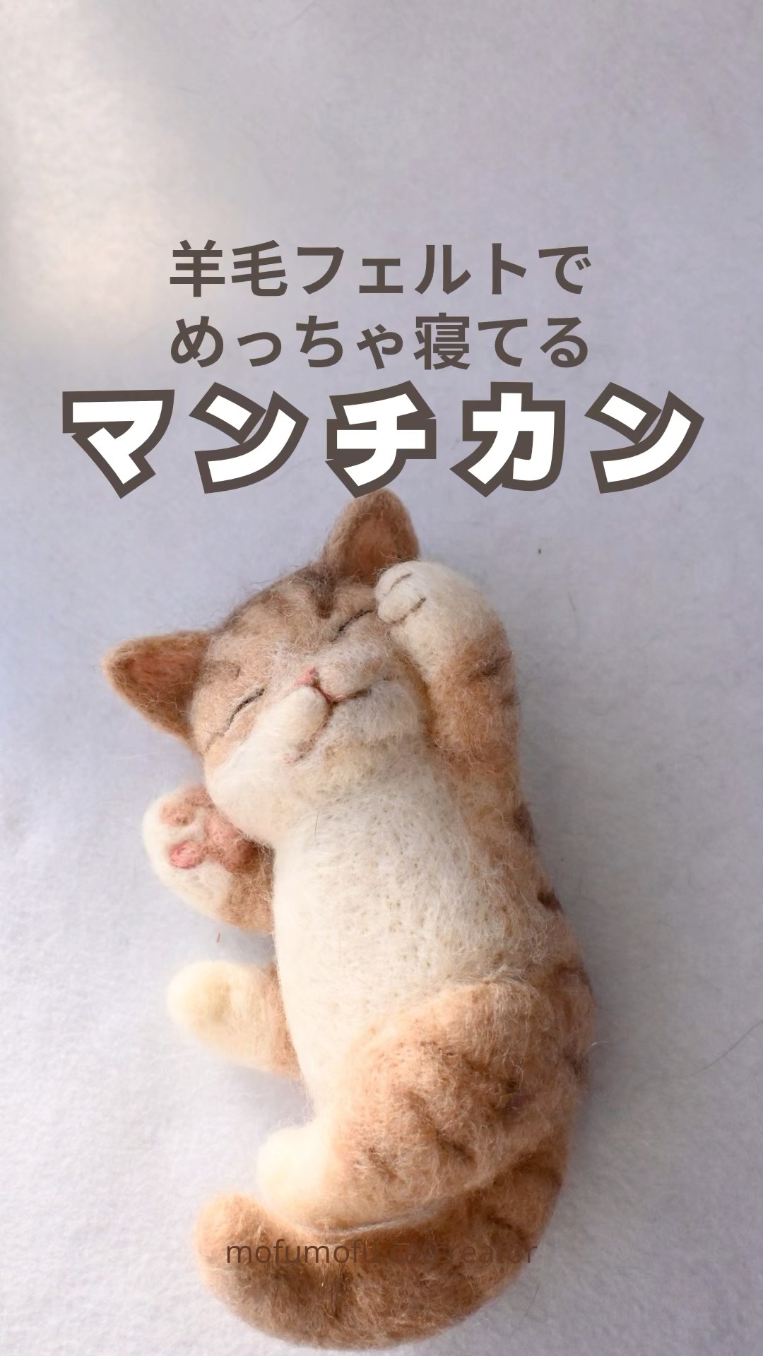 羊毛フェルトでめっちゃ寝てるマンチカン#羊毛フェルト #マンチカン#猫