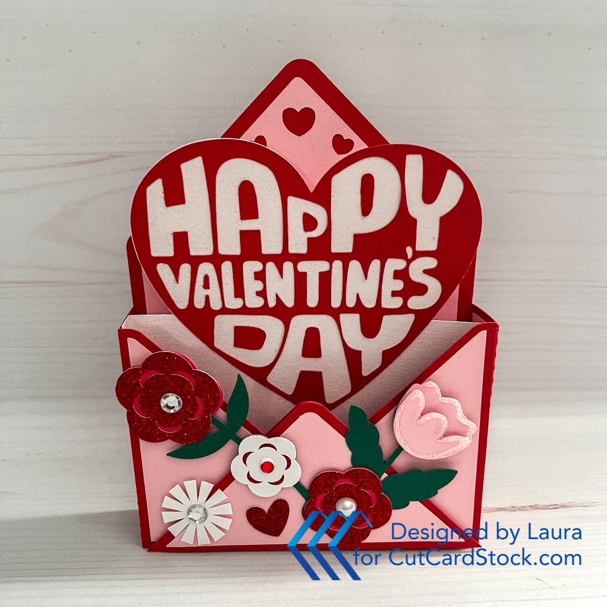 A Galentine's Valentine Envelope Box Card - CutCardStock Blog