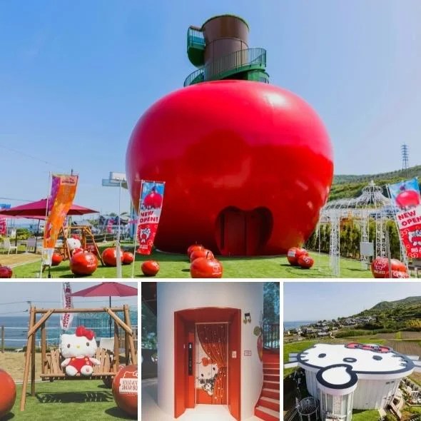 HELLO KITTY APPLE HOUSE】世界最大のりんごのおうちの前でハロー