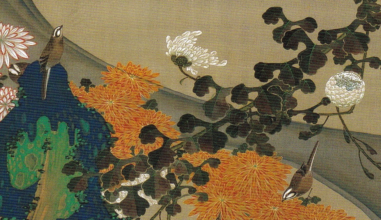 動植綵絵 29 菊花流水図 Kikka Ryusui-zu(Chrysanthemums and Stream
