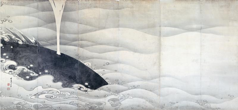 象と鯨図屏風 Zo to Kujira-zu Byobu(Elephant and Whale Screens