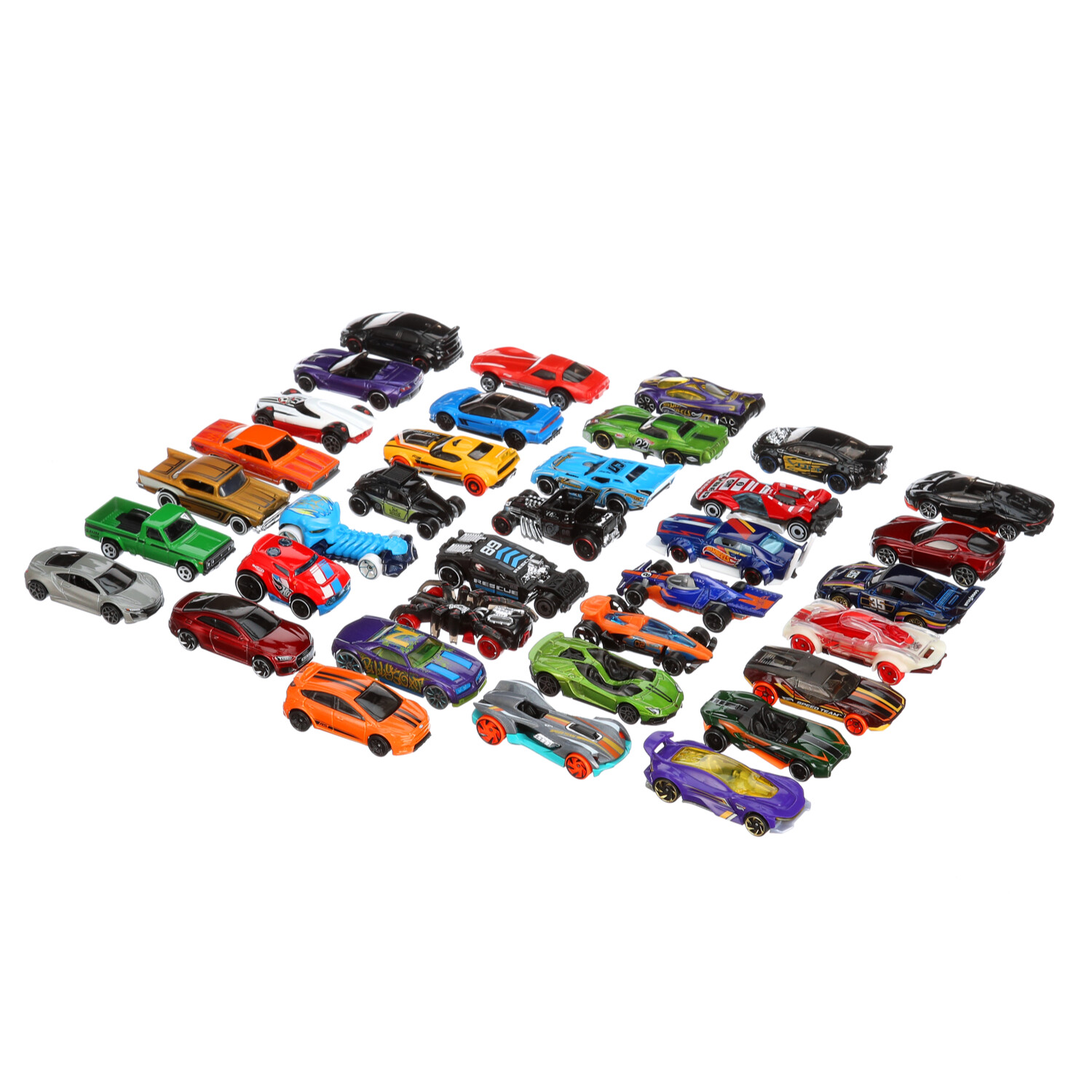 Hot Wheels 36-Pack Set of 1:64 Scale Toy Cars & Trucks (Styles May