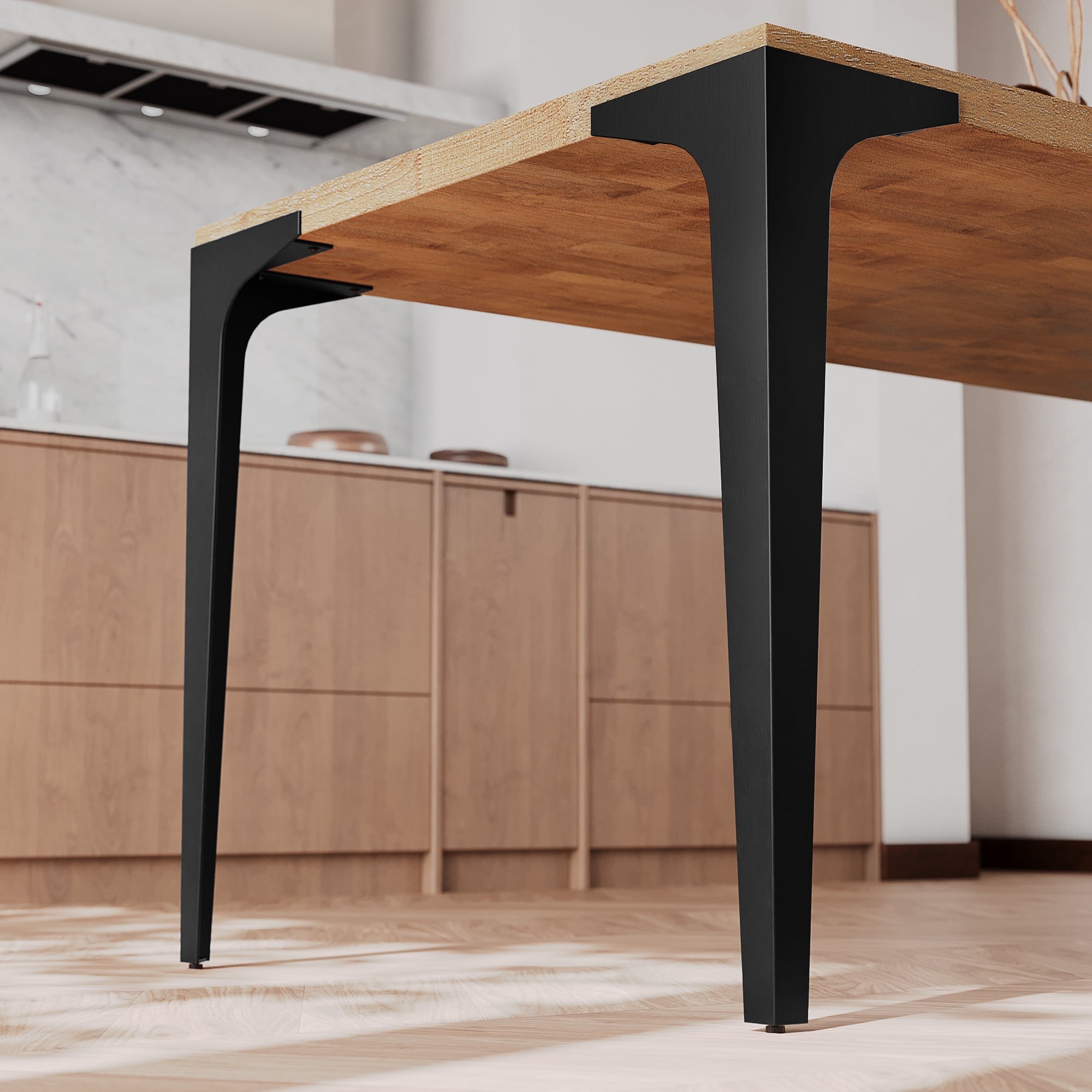 Ikea Adjustable Table, birch effect top, black legs 102020.11817