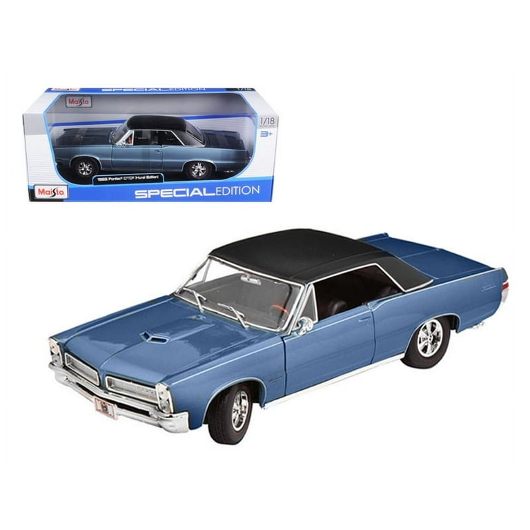 1965 Pontiac GTO Hurst Blue with Black Top 1/18 Diecast Model Car