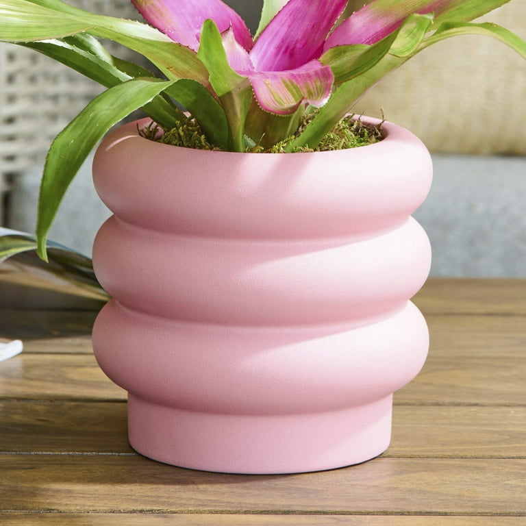 Better Homes & Gardens Pink Ceramic Bubble Planter 6.53 inch