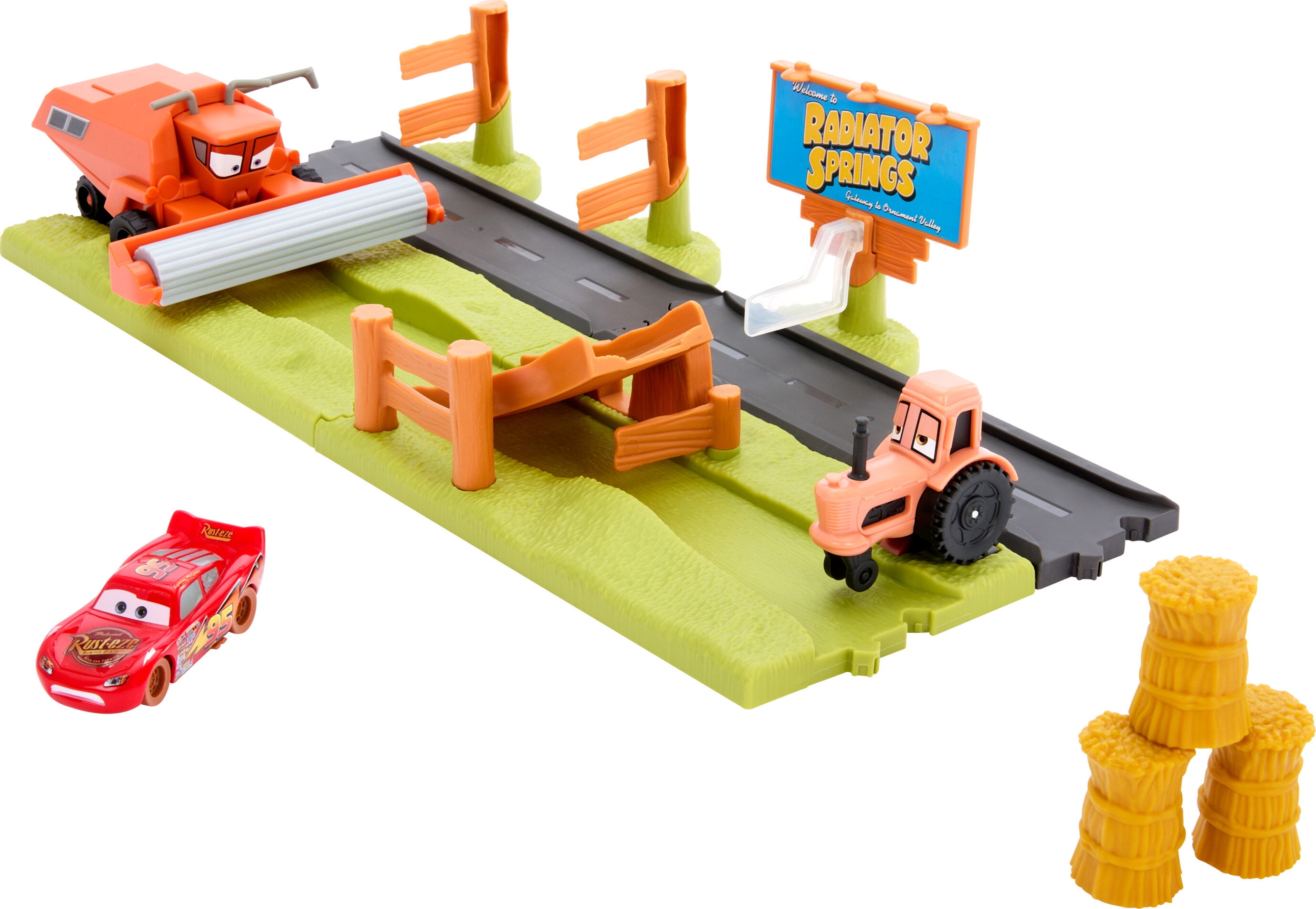 Disney Pixar Cars Frank Escape & Stunt Race Playset with Lightning