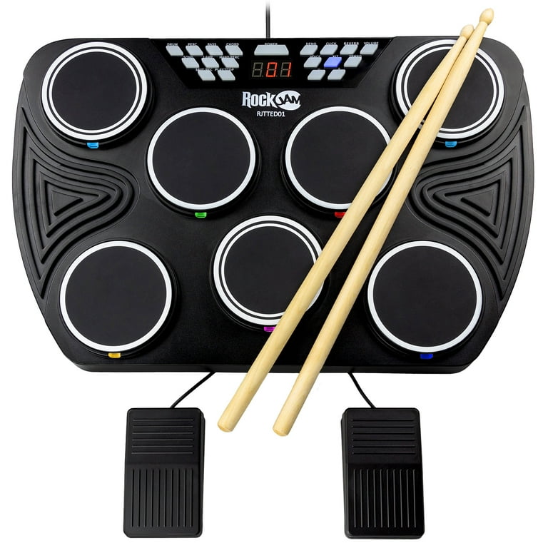 RockJam Digital Beat Making 7 Pad Electronic Tabletop Drum Kit