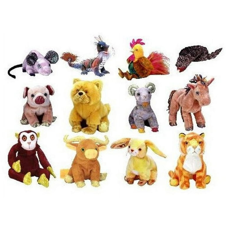 TY Beanie Babies - Complete Set of 12 Zodiac Animals, Mint