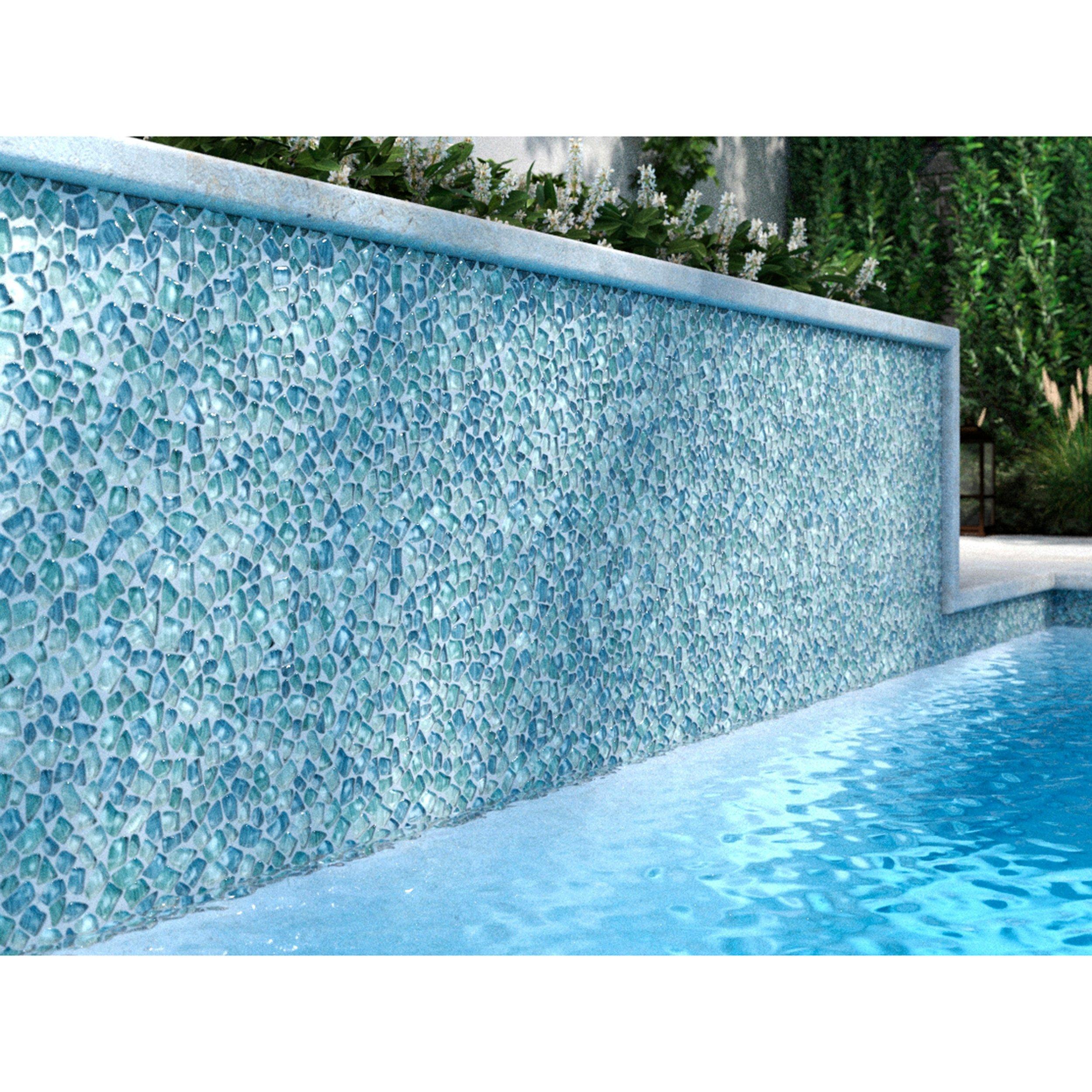 Crystal Cove Glass Pebble Mosaic | Floor and Decor