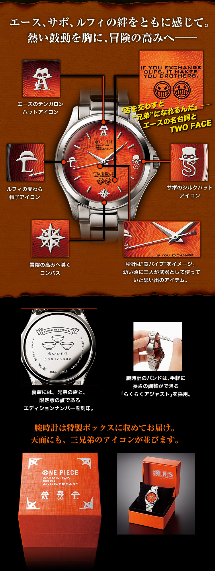 ワンピース】三兄弟の絆 オフィシャルライセンス腕時計／プレミアム