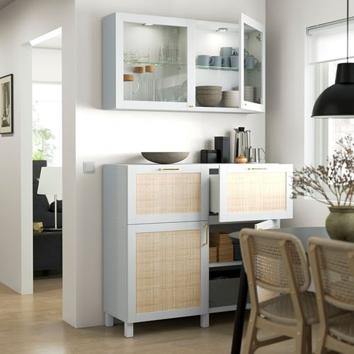 BESTA beyaz-kahverengi 120x42x213 cm dolap kombinasyonu - 09436045